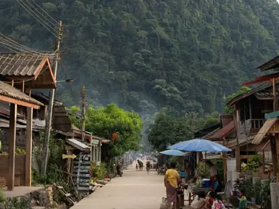 Picturesque route through green valleys to Khanom, a hidden village with deserted beaches and rare pink dolphins