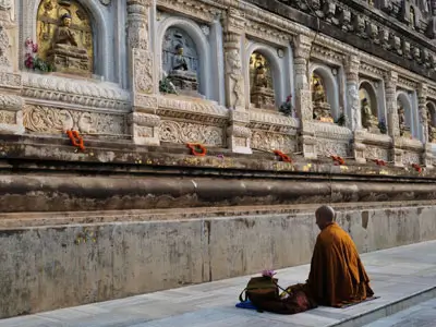 Temple Mahabodhi à Bodhgaya, lieu où Bouddha a atteint l'illumination sous l'arbre Bodhi