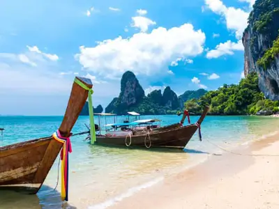 Welcome to Krabi, transfer from airport to comfortable hotel, Royal Enfield motorcycle briefing under the Thai sun